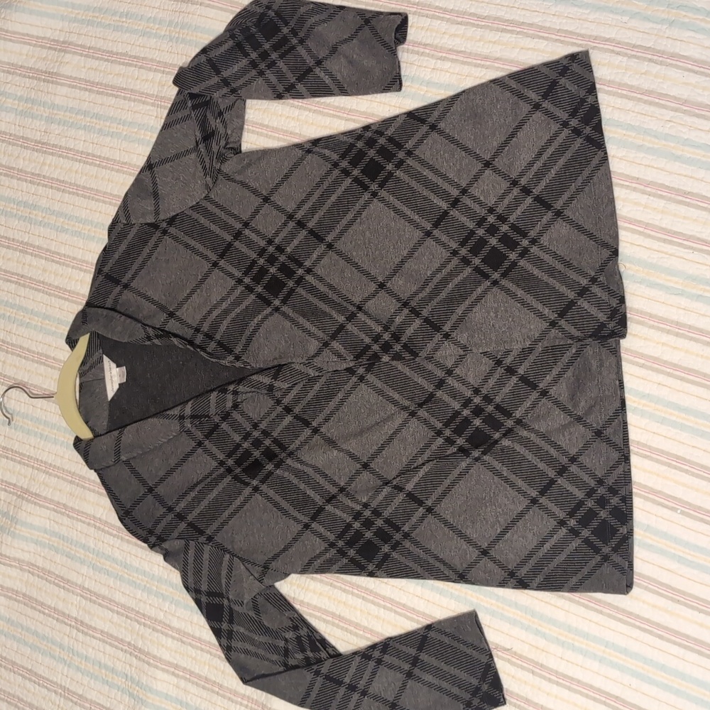 Christopher & Banks Charcoal Open Front Cardigan